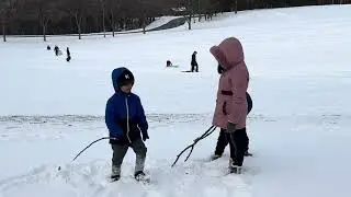 Snow Slide! Snow Day Fun! Kids Fun! New Year 2026! 
