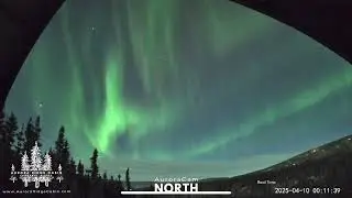 Aurora Activity from just after midnight April 10th, 2025 &mdash; Fairbanks, Alaska
