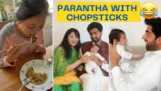 CHINESE eats INDIAN FOOD with CHOPSTICKS || FIRST BIRTHDAY as DAD