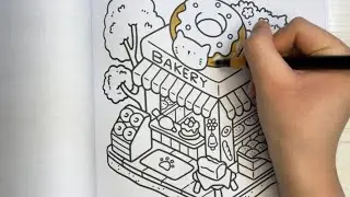 Cozy Bakery Coloring | Relaxing Drawing Process