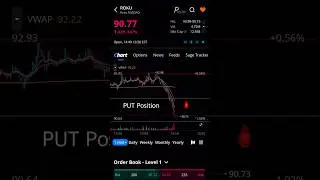 Trading Options on Webull - Roku PUT Position option trade bond auction #optionstrading