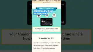 Amazon pay icici credit card approved 90000/- of limit without income proof