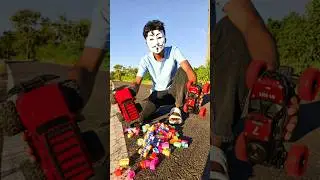 Block & 2 monster 4x4 car 🚗😱 #carstoys #kidseducatio #cartoon #toys #babyplaying #rccar #kidslife