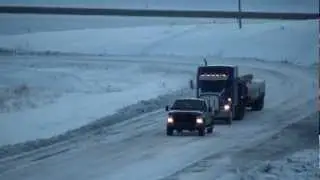 Ford F250 pulls semi uphill