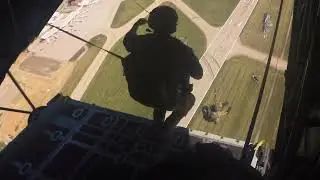 TACPs parachute from C-130H Hercules at 182nd Airlift Wing Family Day Sept. 10, 2022