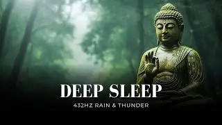 DEEP SLEEP TONIGHT | 432Hz Rain & Thunder Meditation Waves