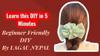 Easiest Net Bow clip for beginners #diy #diyprojects #handmade #lagaunepal @lagaunepal 
