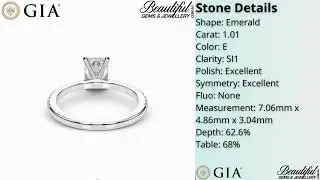 1.20-Carat Modern Emerald-Cut Diamond Ring with Petite Pav&eacute; Band