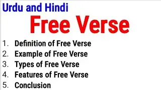 Free Verse Definition,Example,Types of Free Verse,Features | Free Verse in English Poetry