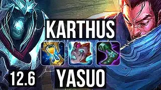 KARTHUS vs YASUO (MID) | 9 solo kills, 68% winrate, Legendary | EUW Master | 12.6
