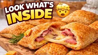 This Ham & Cheese Puff Pastry Pockets Is INSANE 🤯