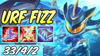 S+ URF FIZZ 80% CDR ~800 AP DARK HARVEST | Full Burst Build & Runes | League of Legends