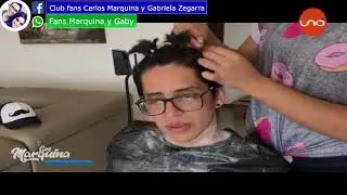 Gaby le corta el cabello a Marquina jajajajaja