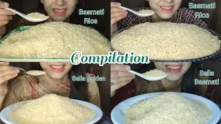 ASMR RAW RICE EATING// COMPILATION RAW RICE EATING// CRISPY SOUND// No talking 😋