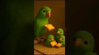 Parrot fed bread to the babies 😋#shorts #Parrot #ai