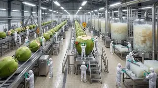 Внутри цеха по производству кокосовых десертов: от свежих орехов до наты и желе (полный процесс)