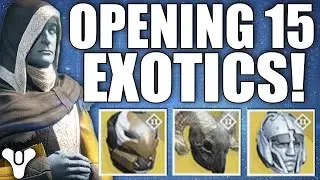 Destiny  Opening 15 Exotic Engrams   The Hunt For House Of Wolves Exotic Helmets!!