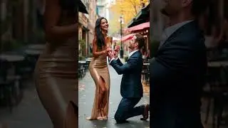 Love in the City! Indian Woman & Aussie Man - AI Proposal