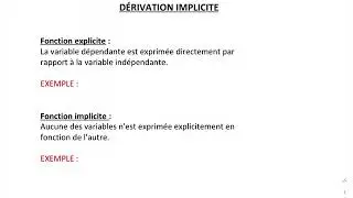 D&eacute;rivation implicite
