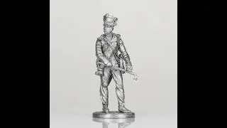 Оловянная миниатюра - Канонир (3 номер) армейской пешей артиллерии. Россия, 1809-14 гг. - Silver