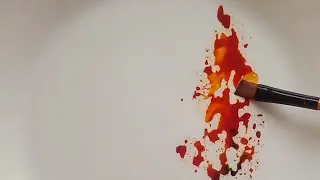 A beautiful fall-themed dessert decoration plate painting