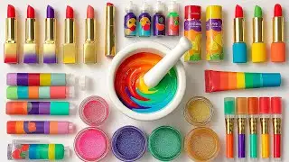 Relaxing Slime ASMR Video | DIY Making Glossy Slime Mixing Eyeshadow Makeup Cosmetic Set #71