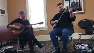 Tom&aacute;s Callister and Adam Rhodes play two slides