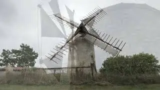 6hr Windmill views relaxing harp music*Stress Relief* Meditation *Deep Sleep