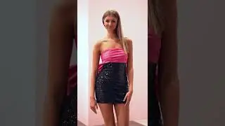 Glam Up Your Night: Stunning Fuchsia Homecoming Dress with Sequins & Black Bow#promdress #fashion