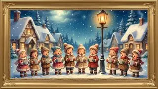 Peaceful Winter Children Reading | Vintage Winter Art | Gold Frame TV | 2 Hours Calm Music