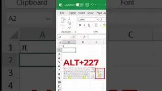 How to Insert the Pi Symbol in Excel (&pi;)