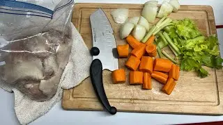 Making chicken stock in the crock pot for canning