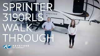 Sprinter 3190 Rear Living floor plan. A widebody RV with light interior design.