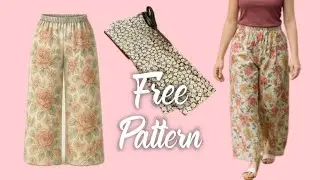 &diams;️Make Your Own Wide-Leg Pants in 20 minutes/Sew This Viral Loose Pants Style /Pattern-Free ✨🦋✨