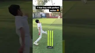 7 year old boy amazing perfect action🔥 #shorts #cricket #viral #trending #ytshorts #youtube #bowling