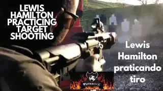 Lewis Hamilton having fun practicing target shooting