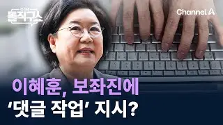 이혜훈, 보좌진에 ‘댓글 작업’ 지시? / 채널A / 김진의 돌직구쇼