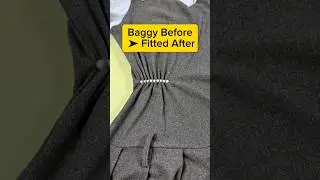 Easy Dress Hack: How to Fix a Loose Waistline Without Sewing Machine or Elastic #shorts #sewing