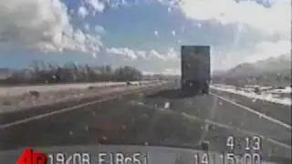 Raw Video: Semi-Truck Tips Over