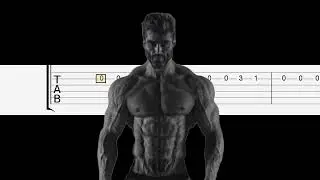 GIGACHAD MEME THEME (SLOW EASY Guitar Tabs Tutorial)