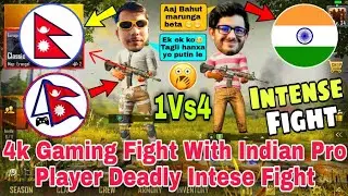 4k Gaming Fight With Indian Pro Player || 1Vs4 || Win Or Lose The Match? | Clever Indian Squad | RSN