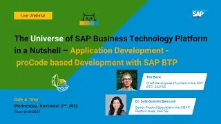 The Universe of SAP Business Technology Platform in a Nutshell &ndash; Application Development - proCode