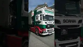trucking, tourists and traffic jam in Alesund on E39 most scenic coastal highway in scandinavia