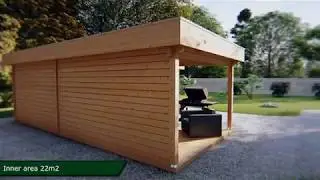 Large Corner Summer House with Veranda Hansa Deluxe A