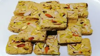 बिना चाशनी नारियल, सूजी, बेसन से बनी बर्फी || Coconut, Sooji, Besan Barfi || Ep.37