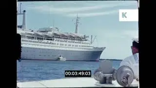 S.S. Rotterdam Cruise Ship, 1960s Caribbean, 16mm