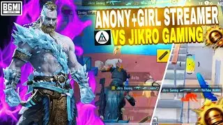 ⚜️ Anony Gaming + 3 Stremer 🔱 Girl Gamer Live streamer Vs Jikro | Instance 1v4 Squad Vipe #bixiop 