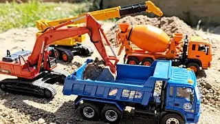 Mini Construction Worksite &ndash; Excavator, Mixer, Crane & Trucks &ndash; ASMR