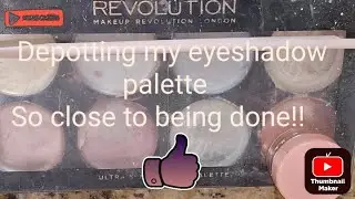 Depotting my cream eyeshadow.  Getting closer to done!!#makeup #productempties #projectpanning 