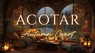 Autumn Court Ambiecne 🍂 Lucien's Cozy Reading Nook on a Rainy Day | ACOTAR inspired